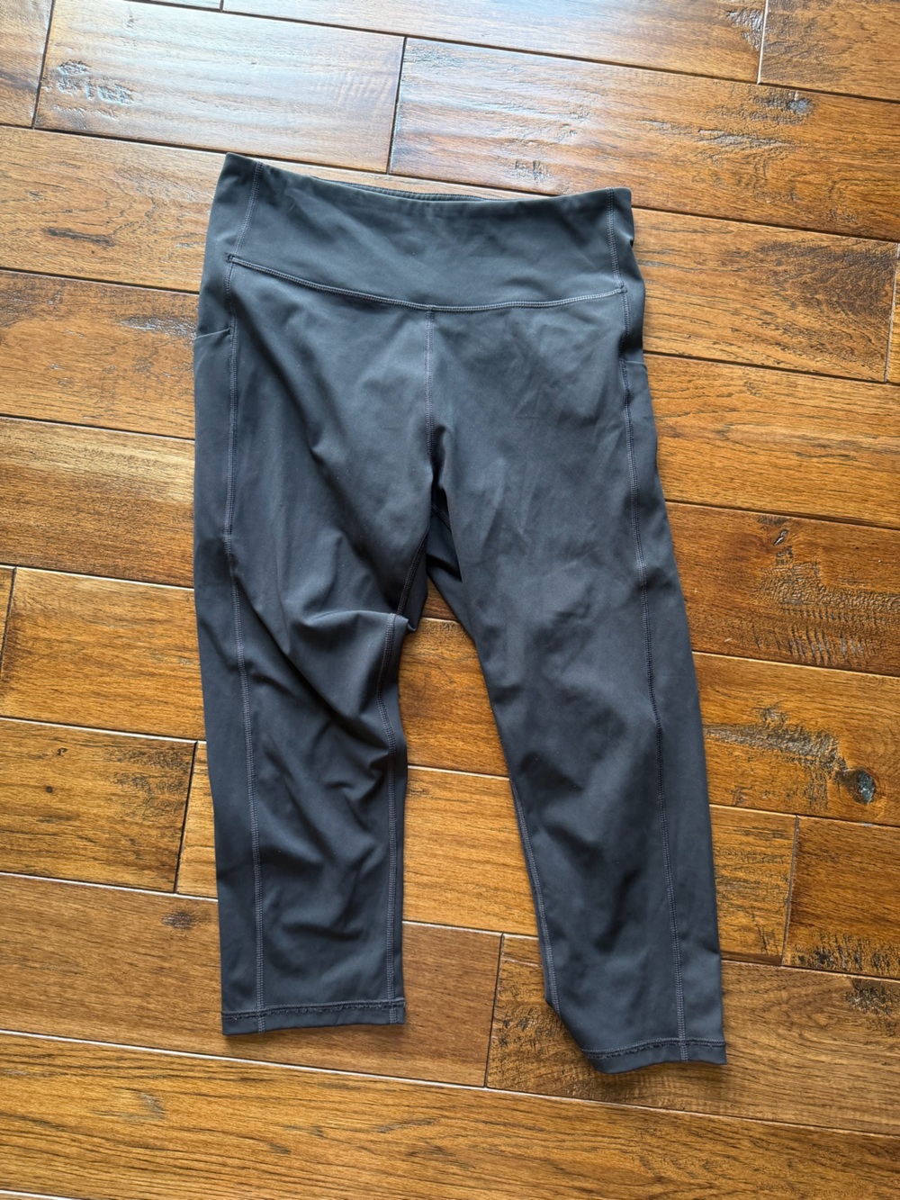 tek gear Black Ultralight Stretch Leggings with Neon Logo cropped